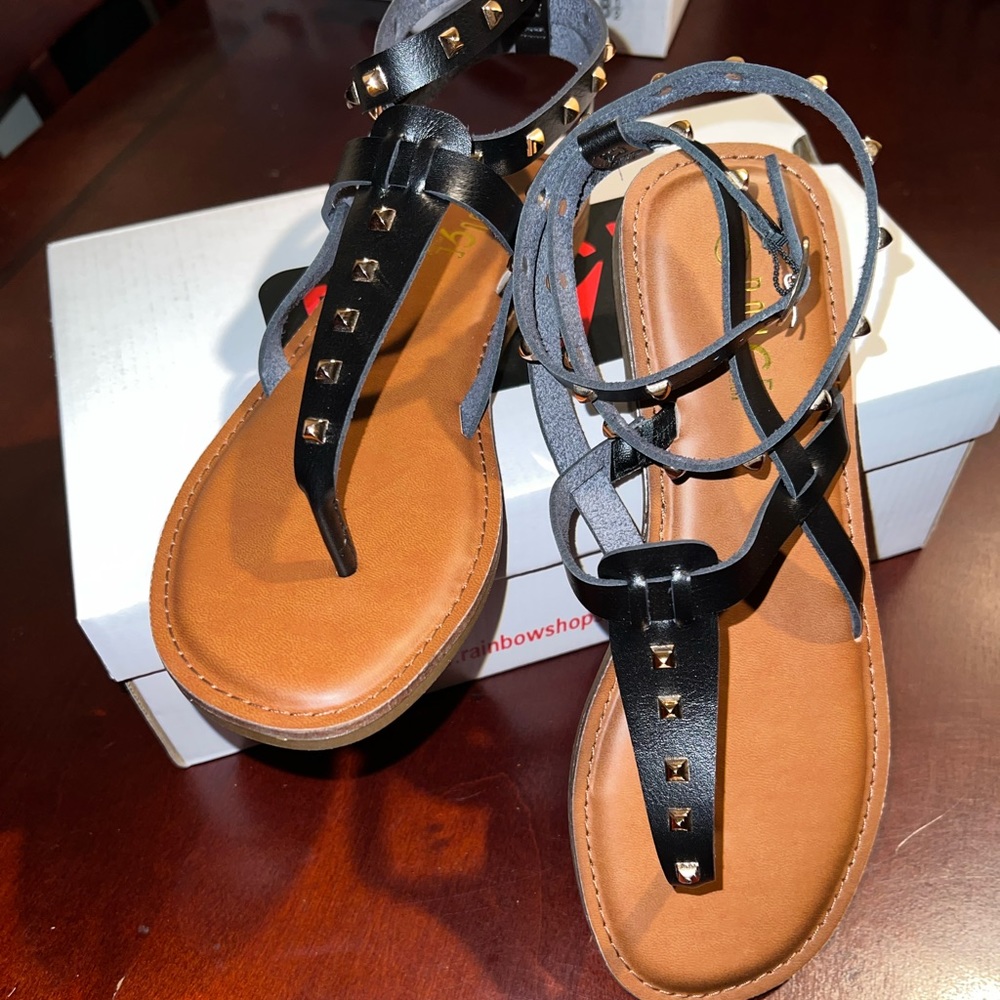 Ankle Wrap sandals Black 8.5